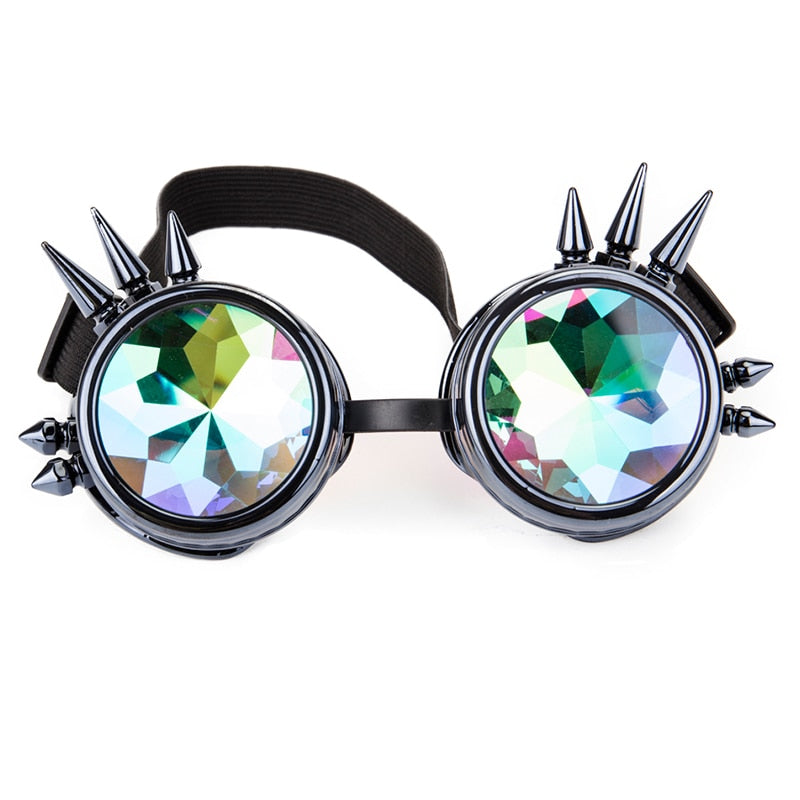 Kaleidoscope Rainbow Crystal Lenses Steampunk Goggles