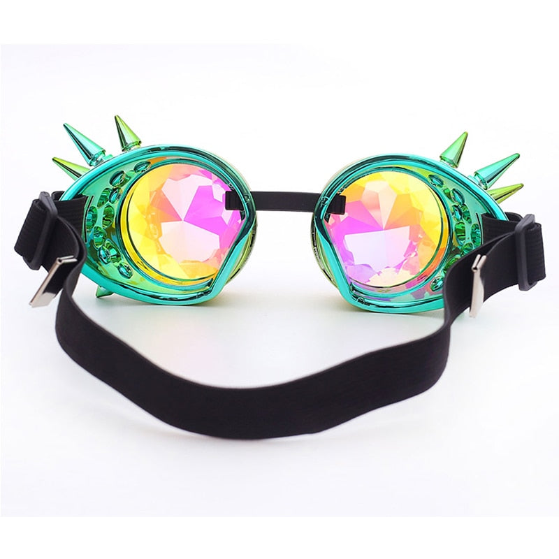 Kaleidoscope Rainbow Crystal Lenses Steampunk Goggles