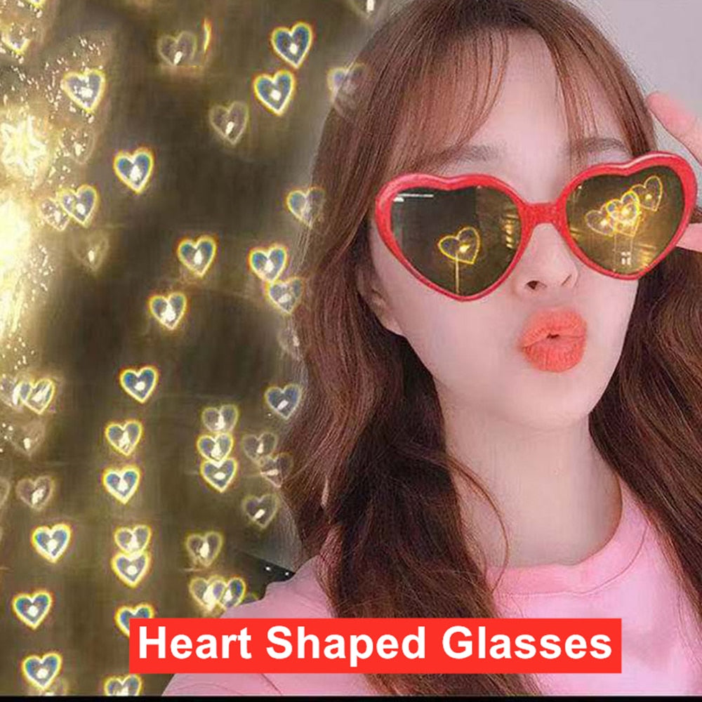 INS Heart or Flower Shaped Light Effects Glasses