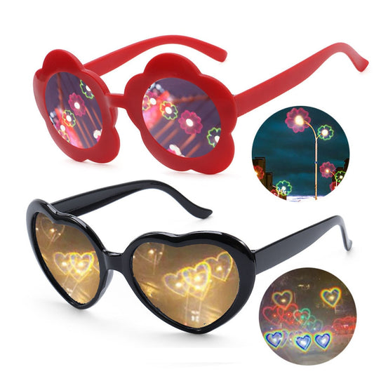 INS Heart or Flower Shaped Light Effects Glasses