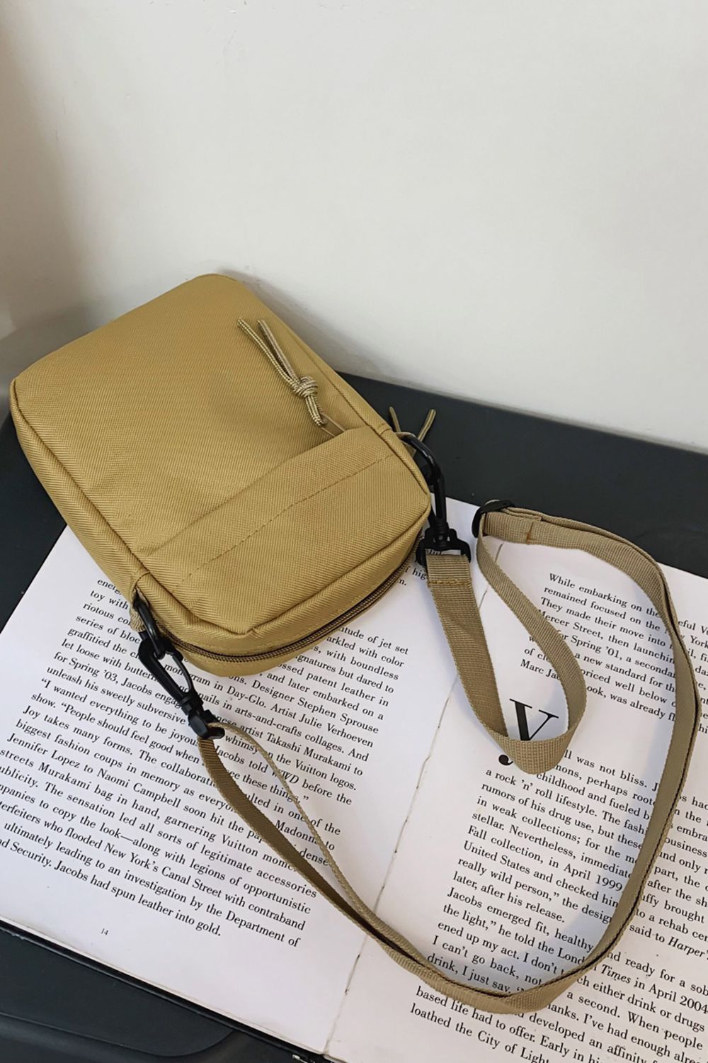 Wide Strap Polyester Crossbody Bag